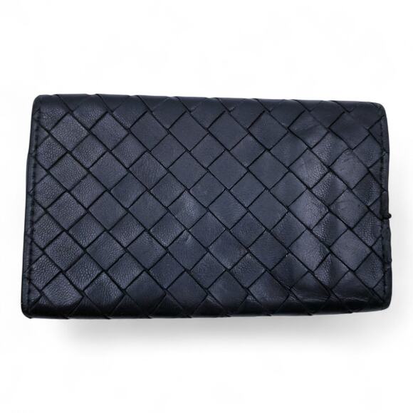 BOTTEGA VENETA Vintage Intrecciato Woven Leather Key CAse Black - Picture 3 of 7